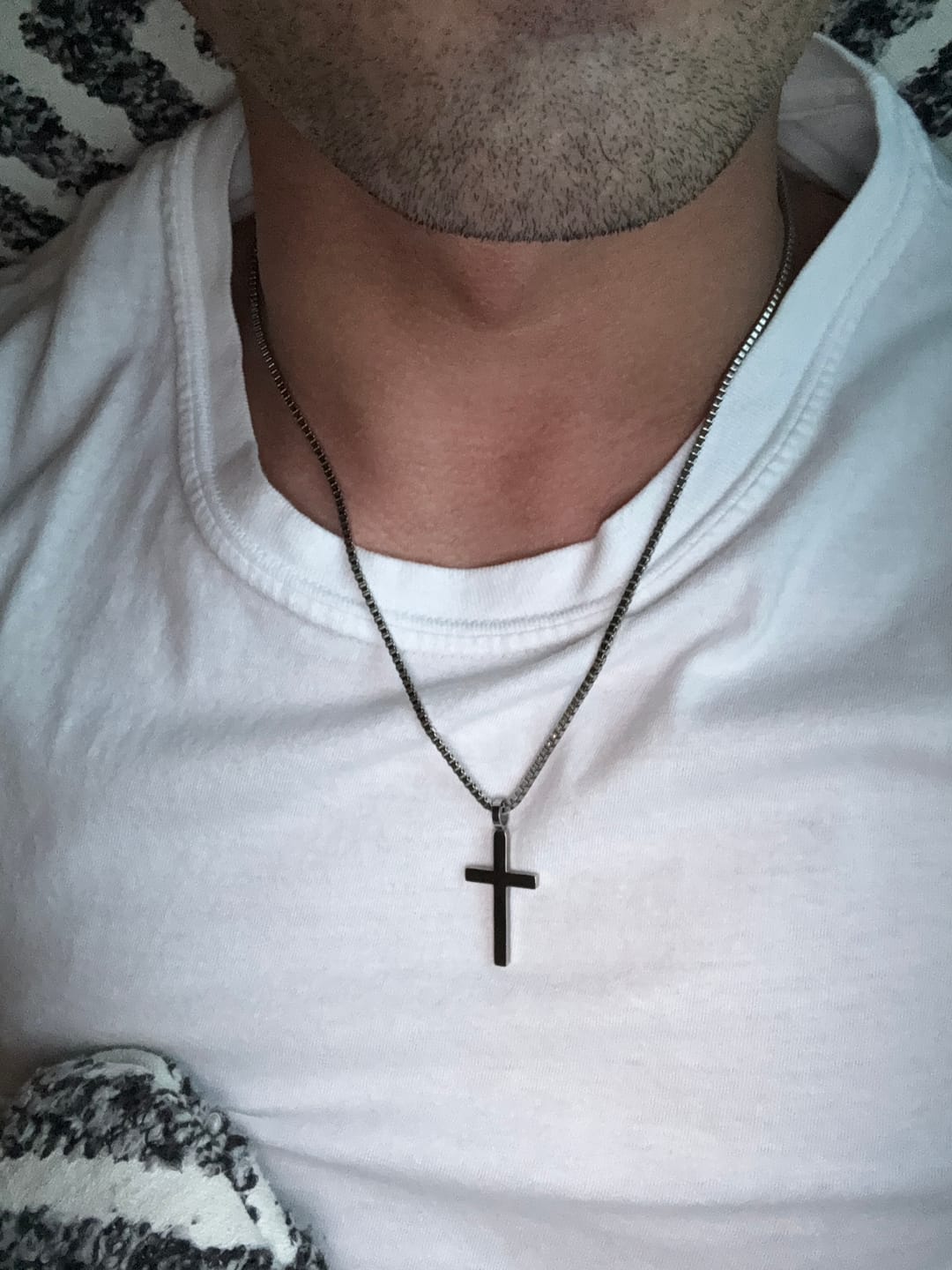 Customer photo review of Classic Cross & Box Chain