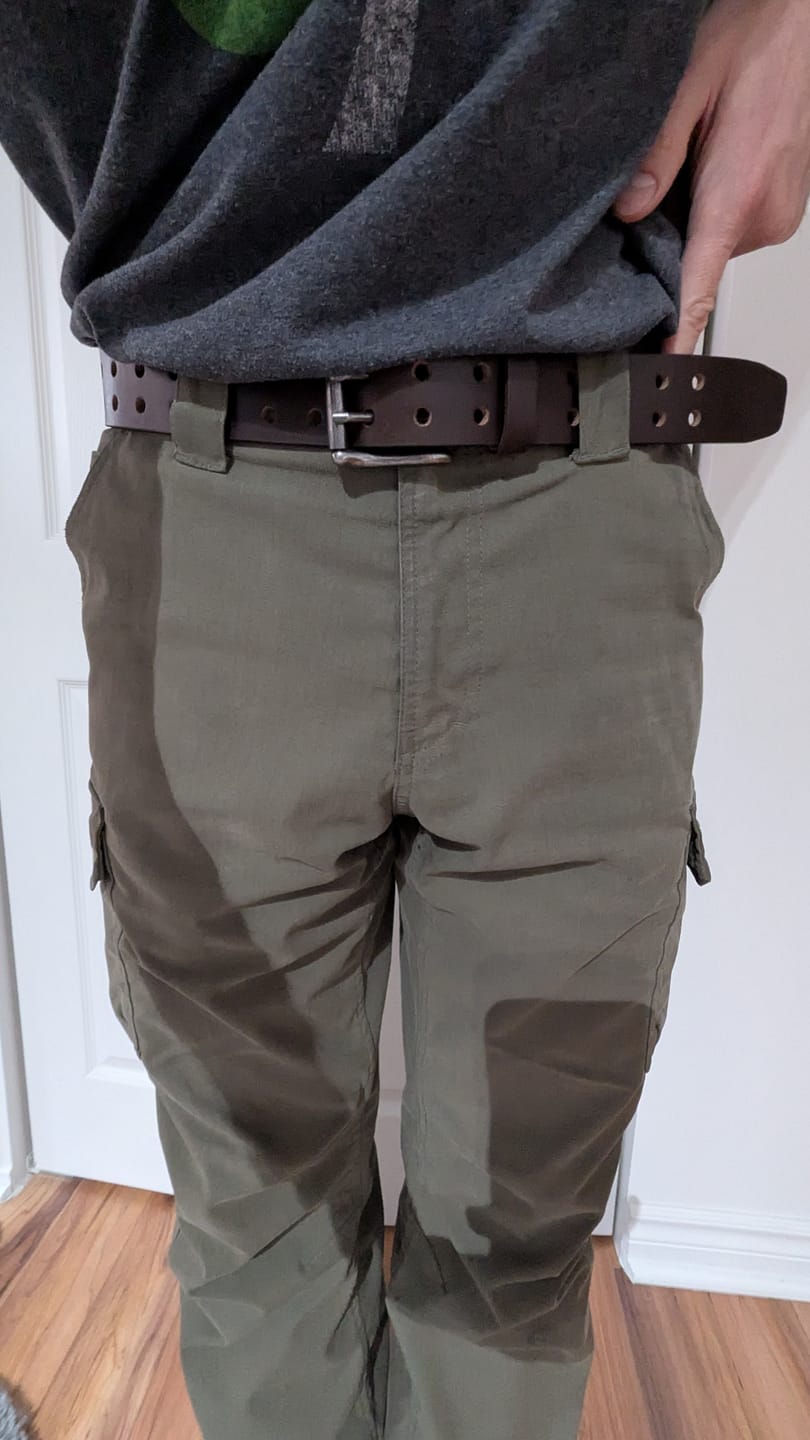 Customer photo review of Brown Double Hole Full Grain Leather Belt