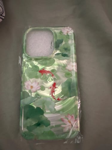 Customer photo review of Lotus Koi Fish Purple iPhone Case