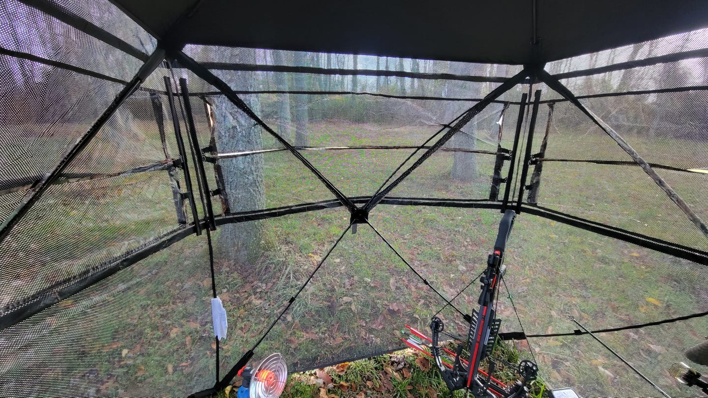 Customer photo review of Vis Series See Through Hunting Blind, Pop Up Ground Deer Blind
