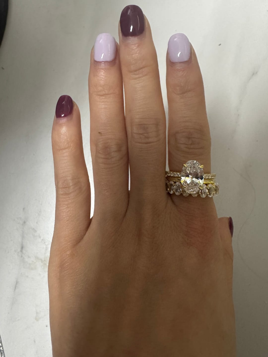 Customer photo review of S925 3PC 4.0Ct Oval Cut Wedding Ring Set Travel Ring For Her With Two Classic Wedding Bands