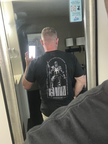 Customer photo review of ISAIAH 6:8 T-shirt