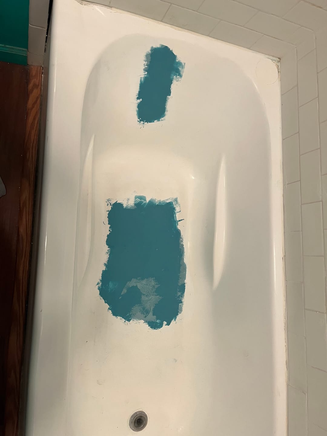 Customer photo review of Floor Crack Repair - Tub and Shower Repair Kit