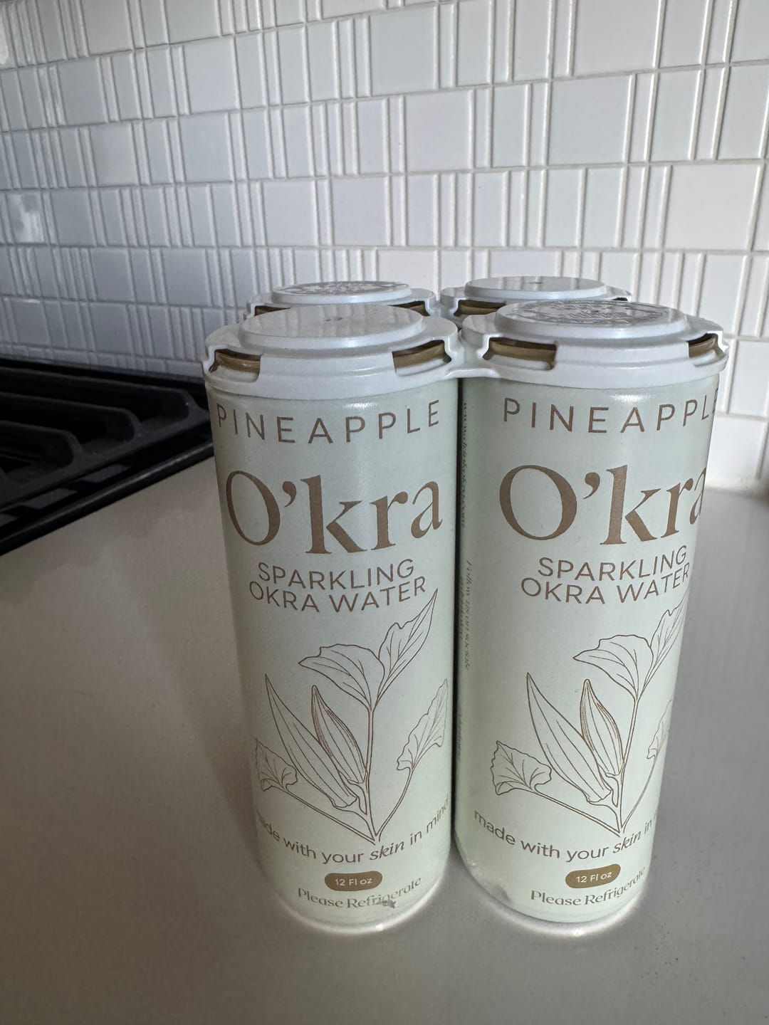 Customer photo review of O’kra – Sparkling Okra Water (Pineapple) | Hydration & Skin Health
