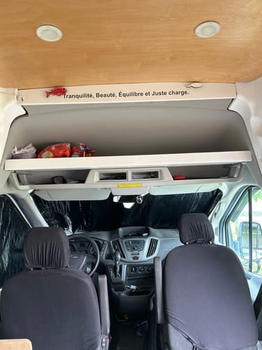 Customer photo review of Ford Transit Headliner Shelf DIY Kit