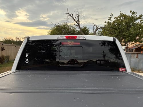 Customer photo review of Flying W and Stripes Sticker
