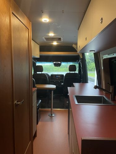 Customer photo review of Sprinter Van Headliner Shelf - DIY Kit | vancillary