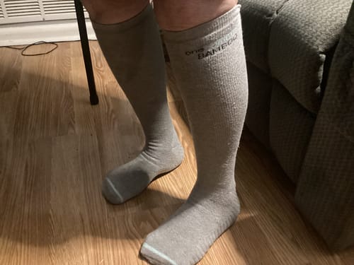 Customer photo review of Premium Bamboo Compression Socks with Grip
