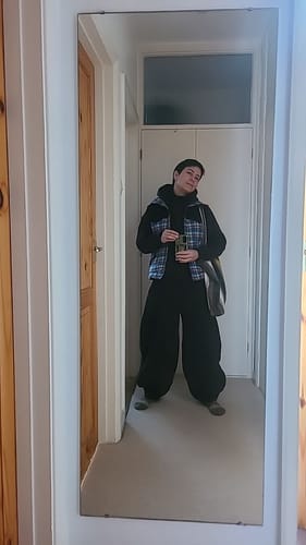 Customer photo review of Women Winter Ramie Fleece-lined Loose Harem Pants