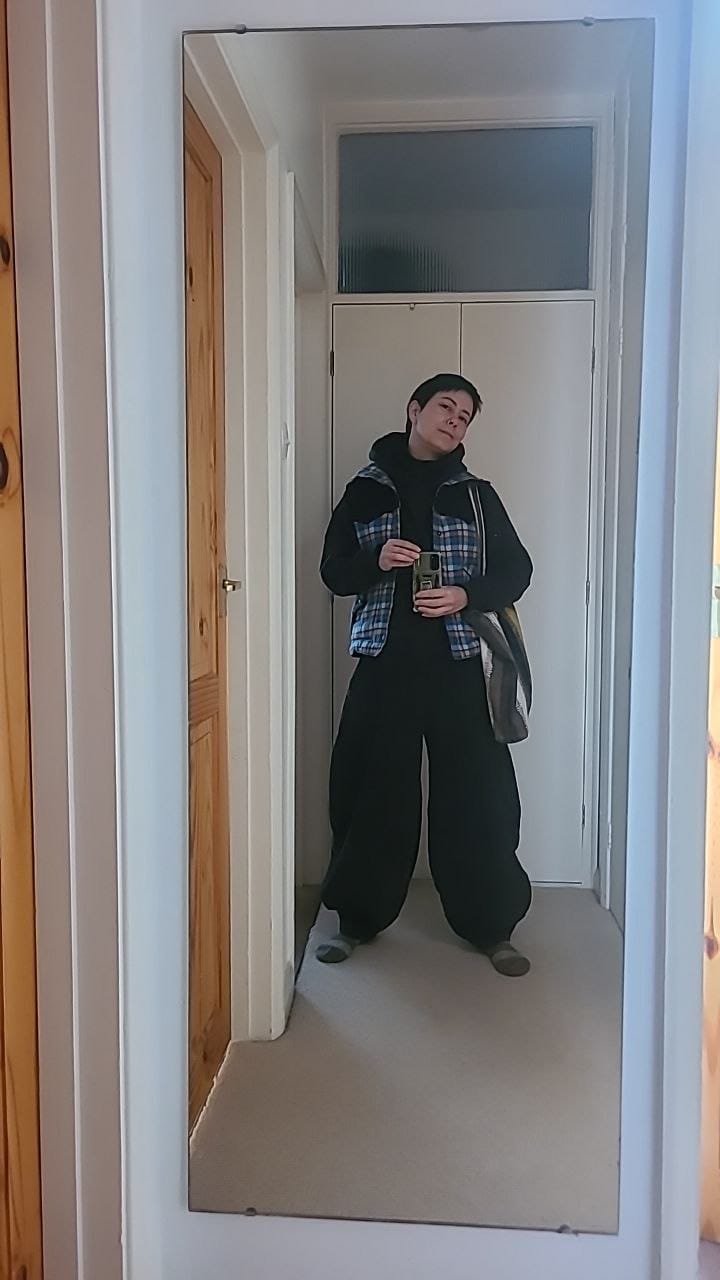 Customer photo review of Women Winter Ramie Fleece-lined Loose Harem Pants