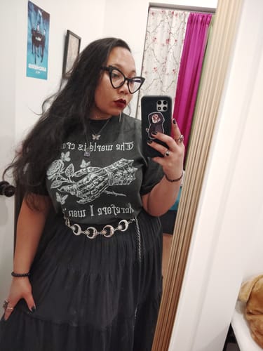 Customer photo review of Cruel World Oversized Tee