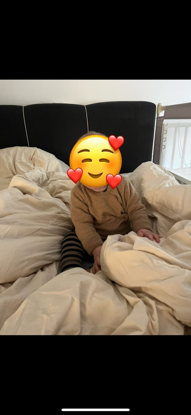 Customer photo review of Kaschmir Kinder Pullover mit der Falte Blau 98/104