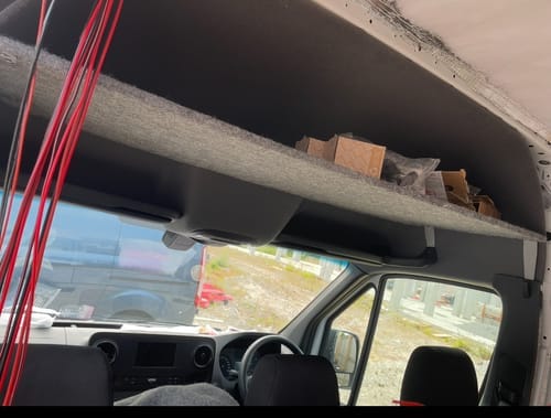Customer photo review of Sprinter Van Headliner Shelf - DIY Kit | vancillary