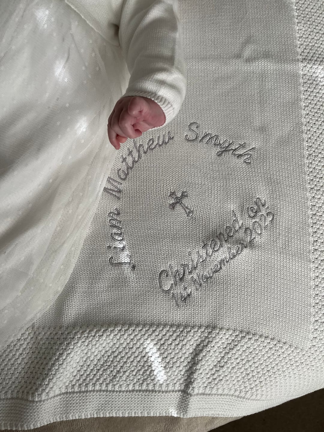 Customer photo review of Christening Day Organic Cotton BlankieBoo Blanket