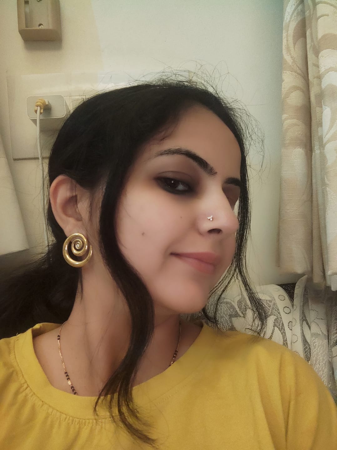 Customer photo review of Cosmic Swirl Earrings