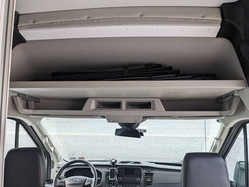 Customer photo review of Ford Transit Headliner Shelf DIY Kit