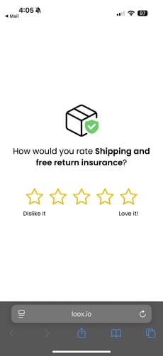 Customer photo review of Shipping and free return insurance