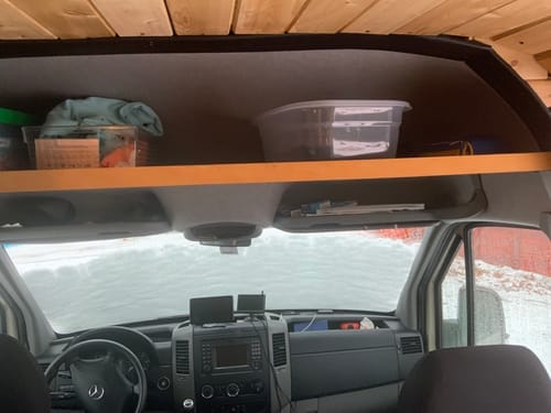 Customer photo review of Sprinter Van Headliner Shelf - DIY Kit | vancillary