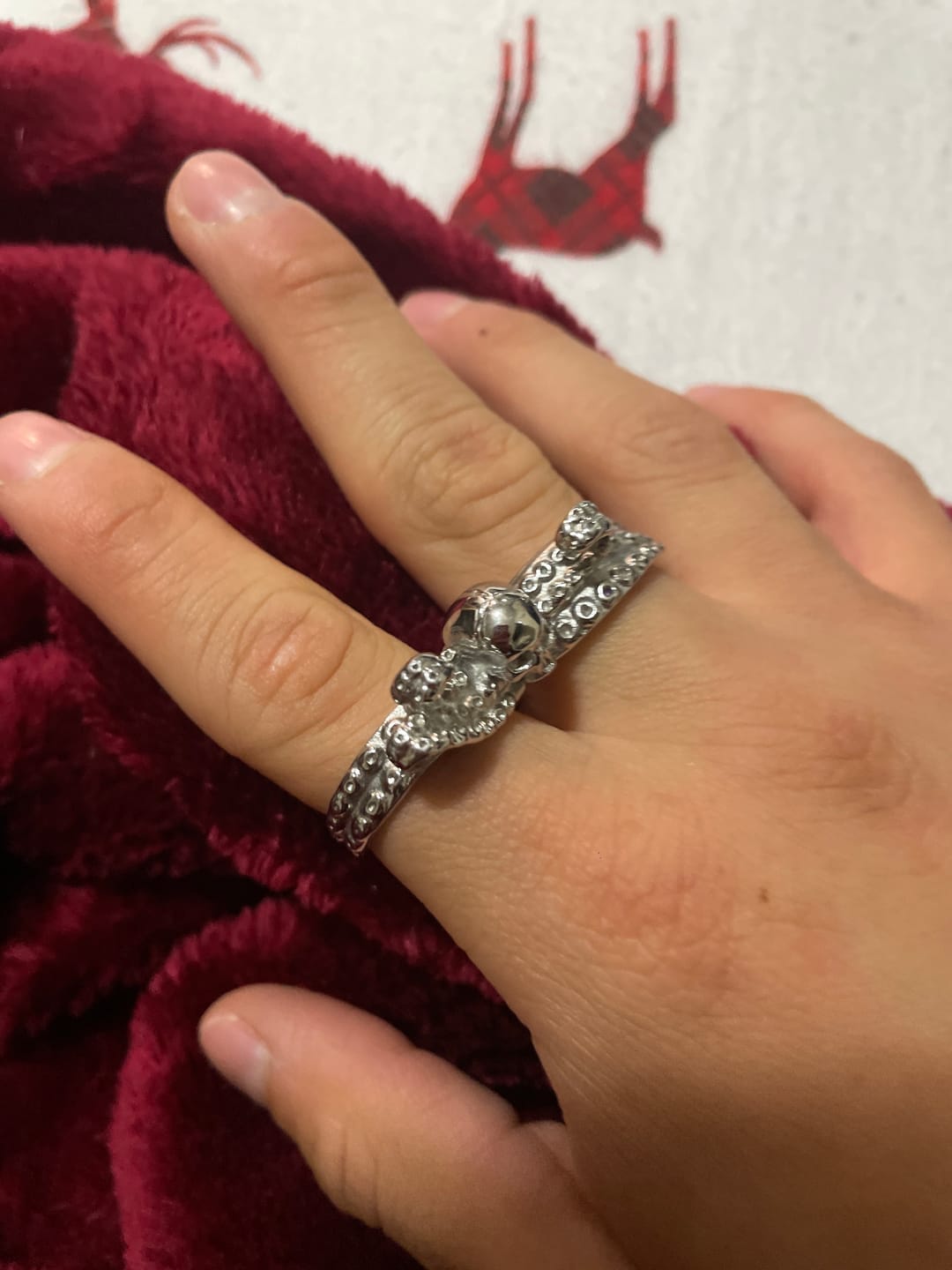 Customer photo review of DOUBLE FINGER OCTOSKULL RING