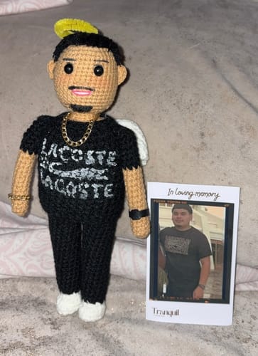 Customer photo review of Tranquil® - Personalized Crochet Doll with Photo Card