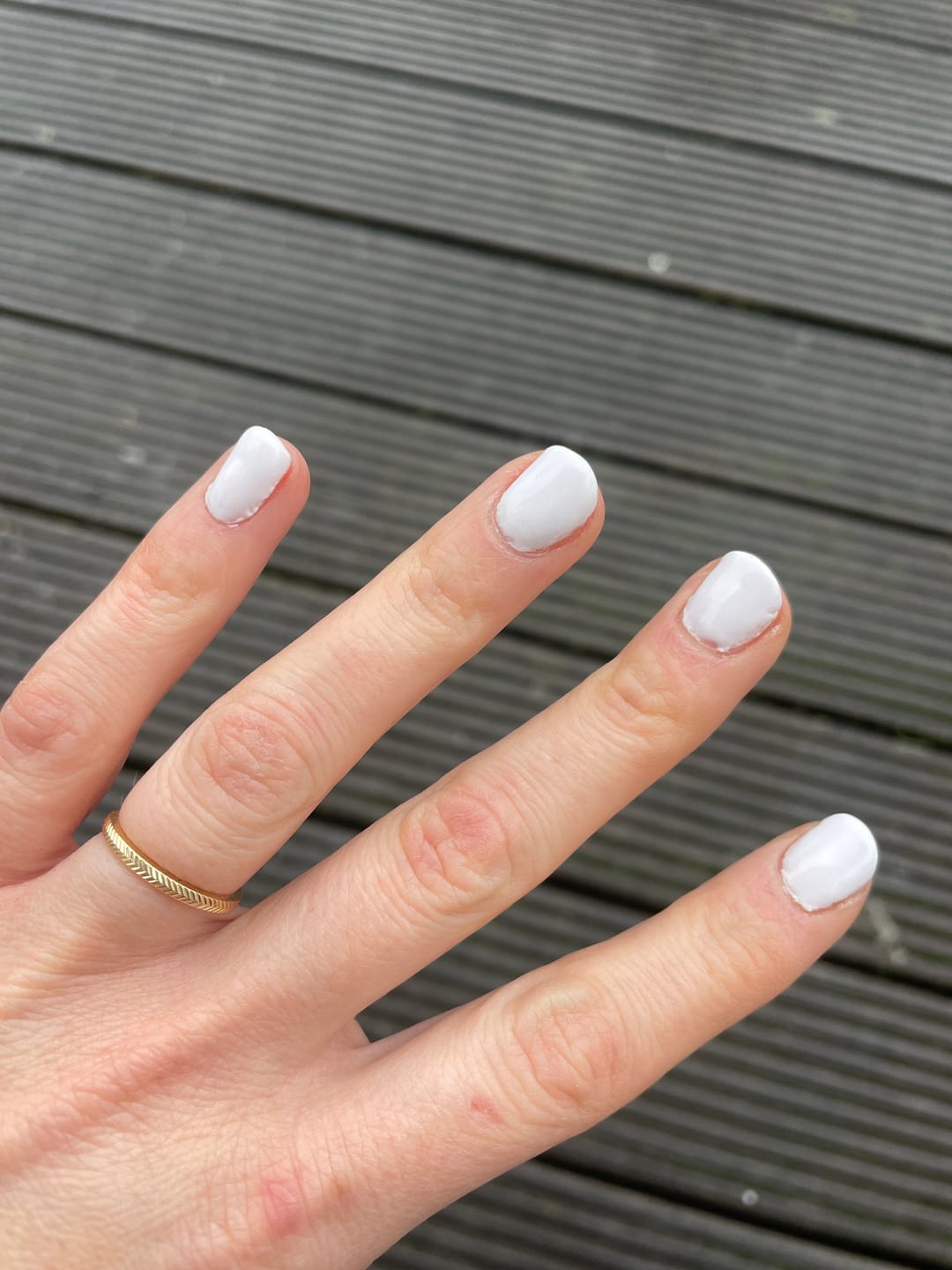 Customer photo review of Crystal White Dipping Powder