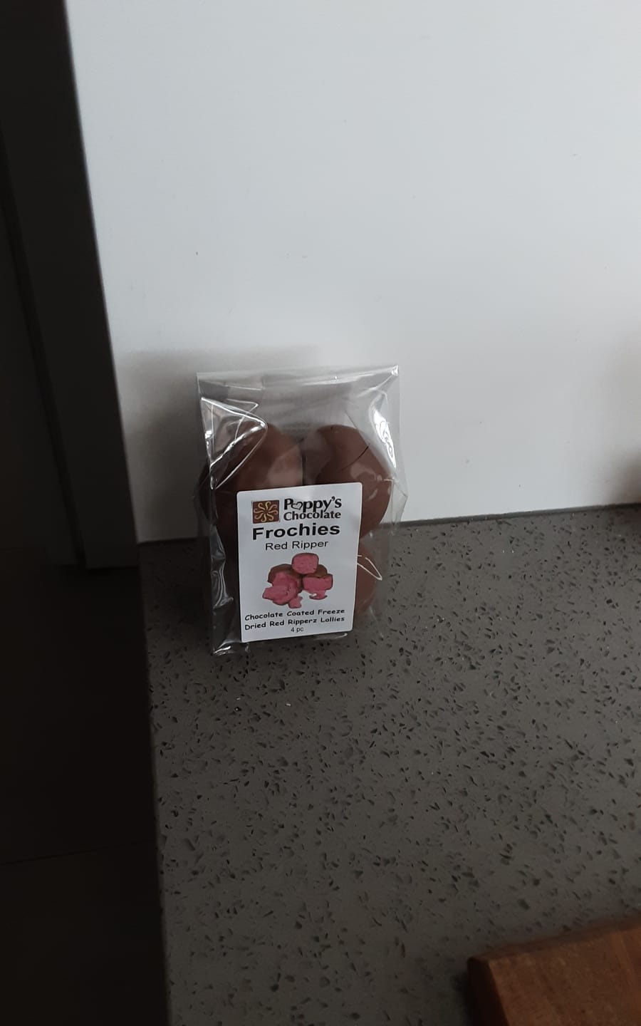 Customer photo review of Frochies Red Ripper chocolate coated freeze dried lollies