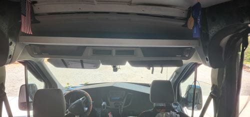 Customer photo review of Ford Transit Headliner Shelf DIY Kit