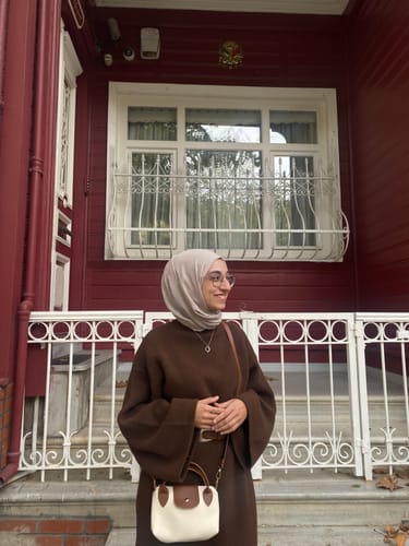 Customer photo review of Çelik Örme Pufik Kahverengi Triko Elbise