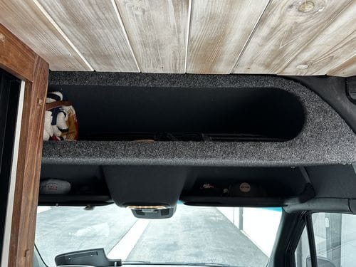 Customer photo review of Sprinter Van Headliner Shelf - DIY Kit | vancillary