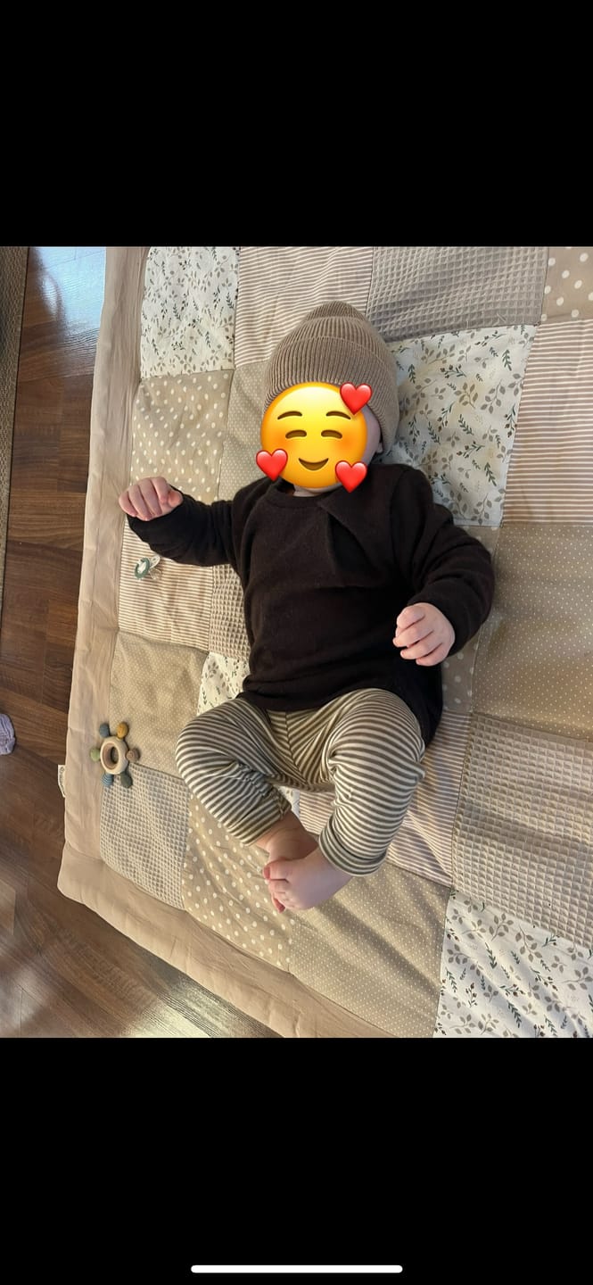 Customer photo review of Kaschmir Kinder Pullover mit der Falte Blau 98/104
