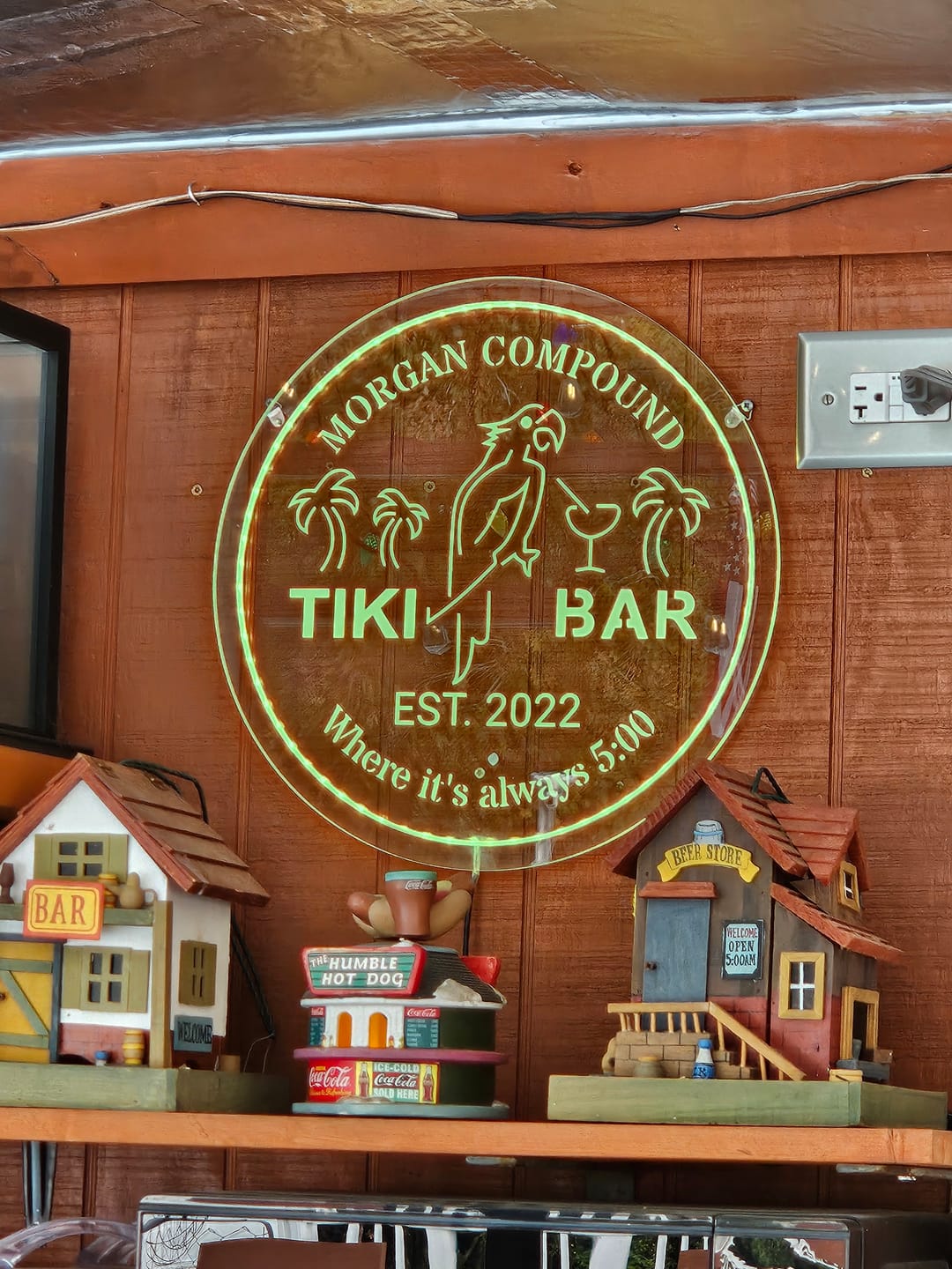 Customer photo review of Personalized LED Color Changing Tiki Bar Sign