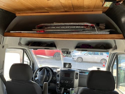 Customer photo review of Sprinter Van Headliner Shelf - DIY Kit | vancillary