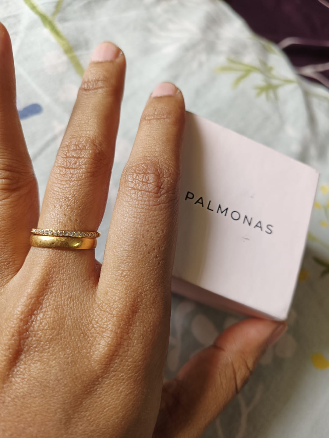 Customer photo review of Sparkling Serenity Gold Ring