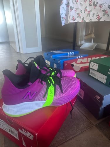Customer photo review of New Balance OMN1S Low Berry Lime (Women's)