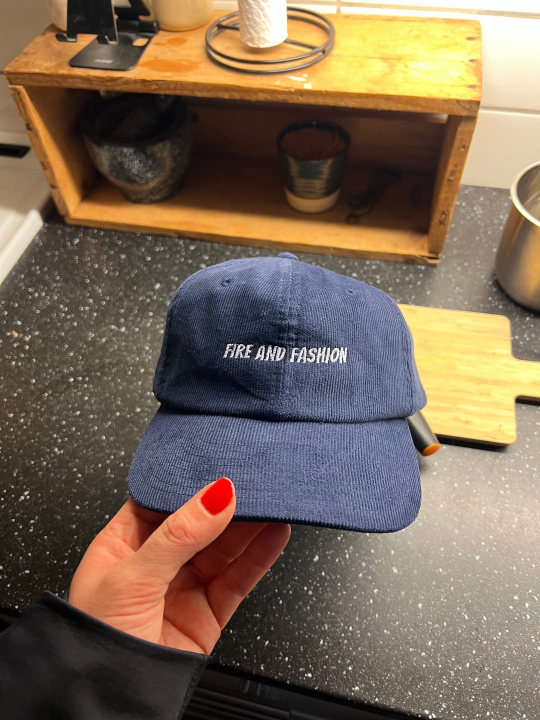 Customer photo review of Customize Your Own Corduroy hat - Banger Font