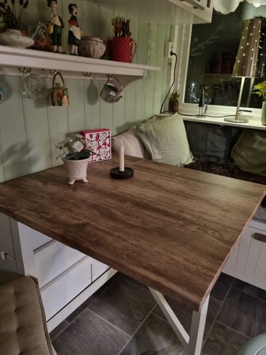 Kundeanmeldelse med bilde av Premium Old Wood kontaktplast