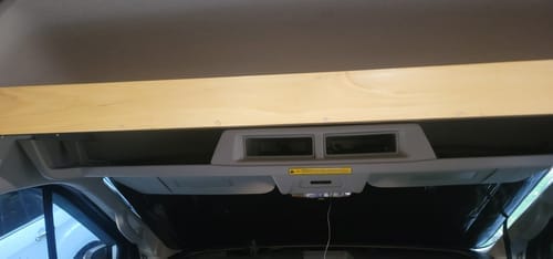 Customer photo review of Ford Transit Headliner Shelf DIY Kit