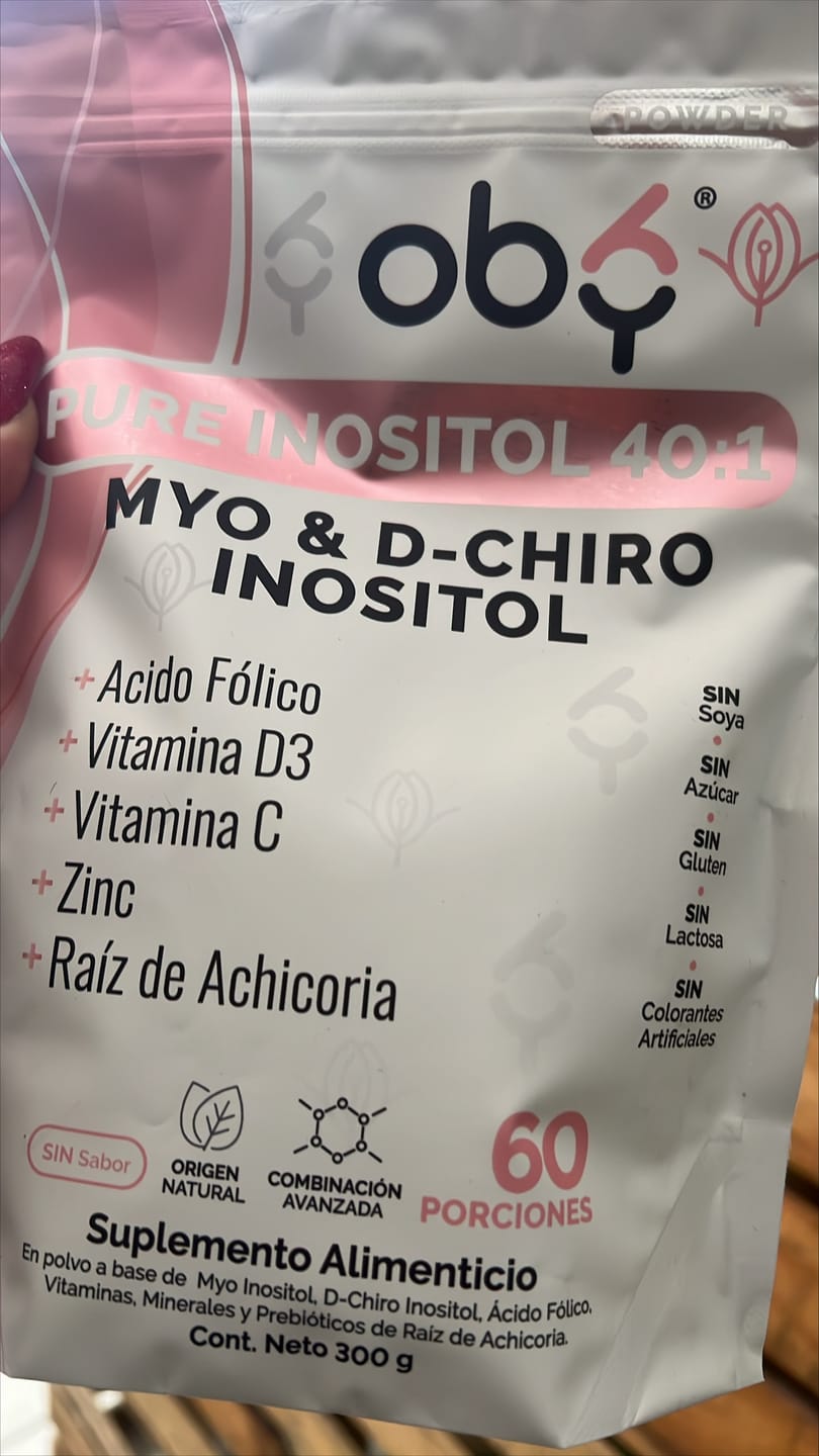Customer photo review of Pack de 6 Pouch: Oby Inositol Plus Myo y D-Chiro Inositol Ratio 40:1 + Acido Folico, Prebioticos, Vitaminas y Zinc | Polvo Sin Sabor