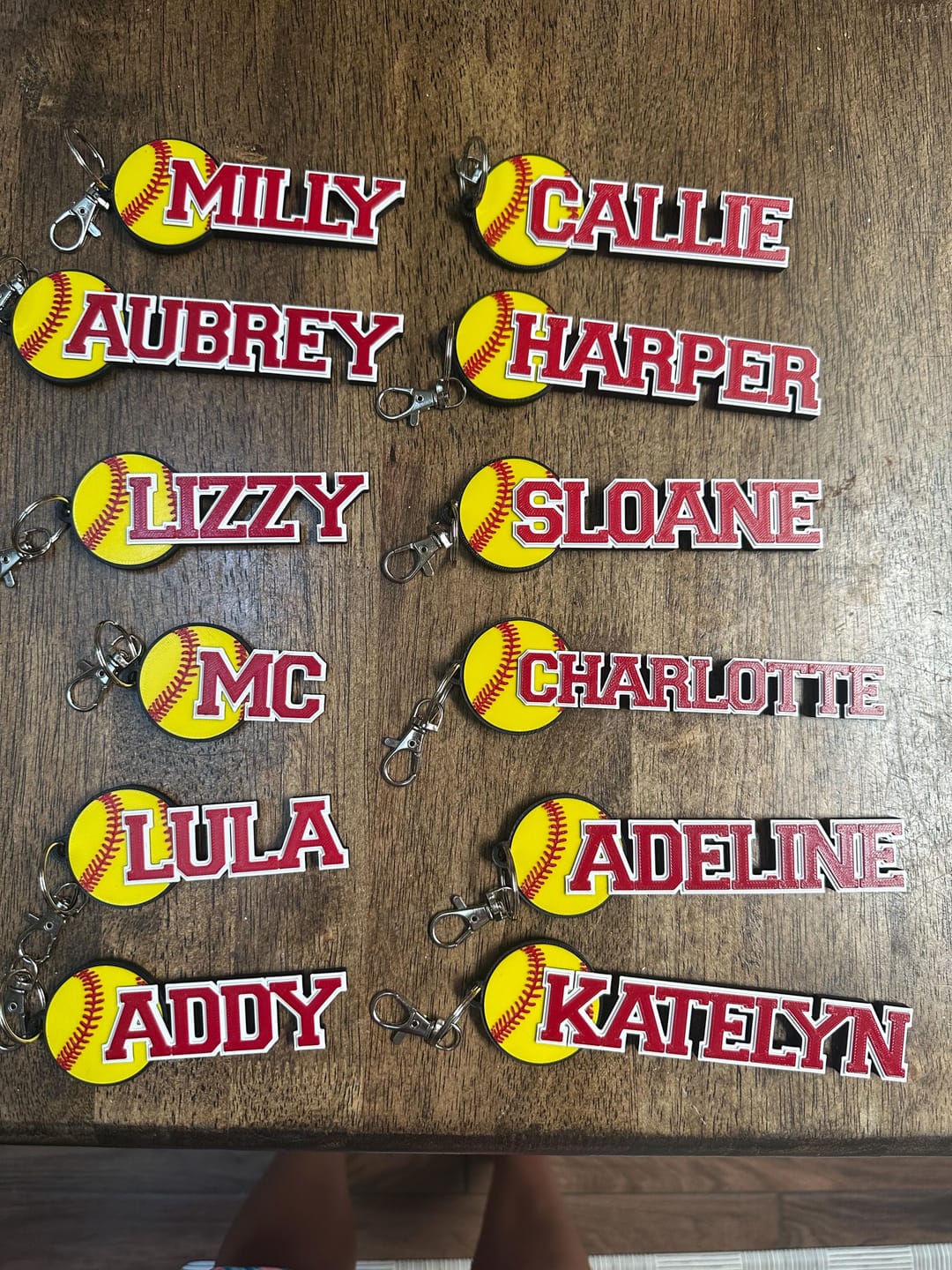 Customer photo review of Personalized Softball Bag Tag | Team Gift & Player Bundle