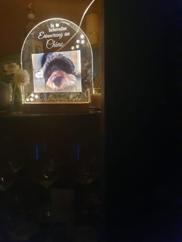 Customer photo review of Zur liebevollen Erinnerung – LED-Lampe für Hund/Katze