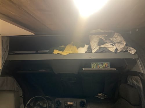 Customer photo review of Sprinter Van Headliner Shelf - DIY Kit | vancillary