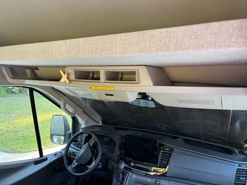 Customer photo review of Ford Transit Headliner Shelf DIY Kit