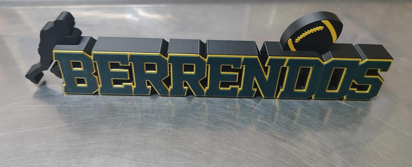Customer photo review of Personalized football runner Nameplate - Football Player Touchdown