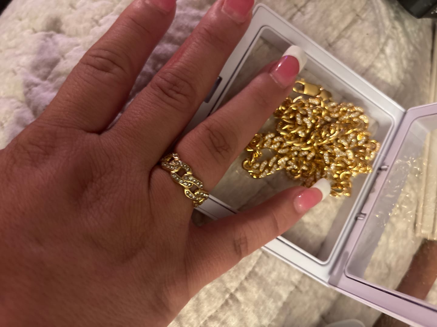 Customer photo review of Iced Cuban Link Ring