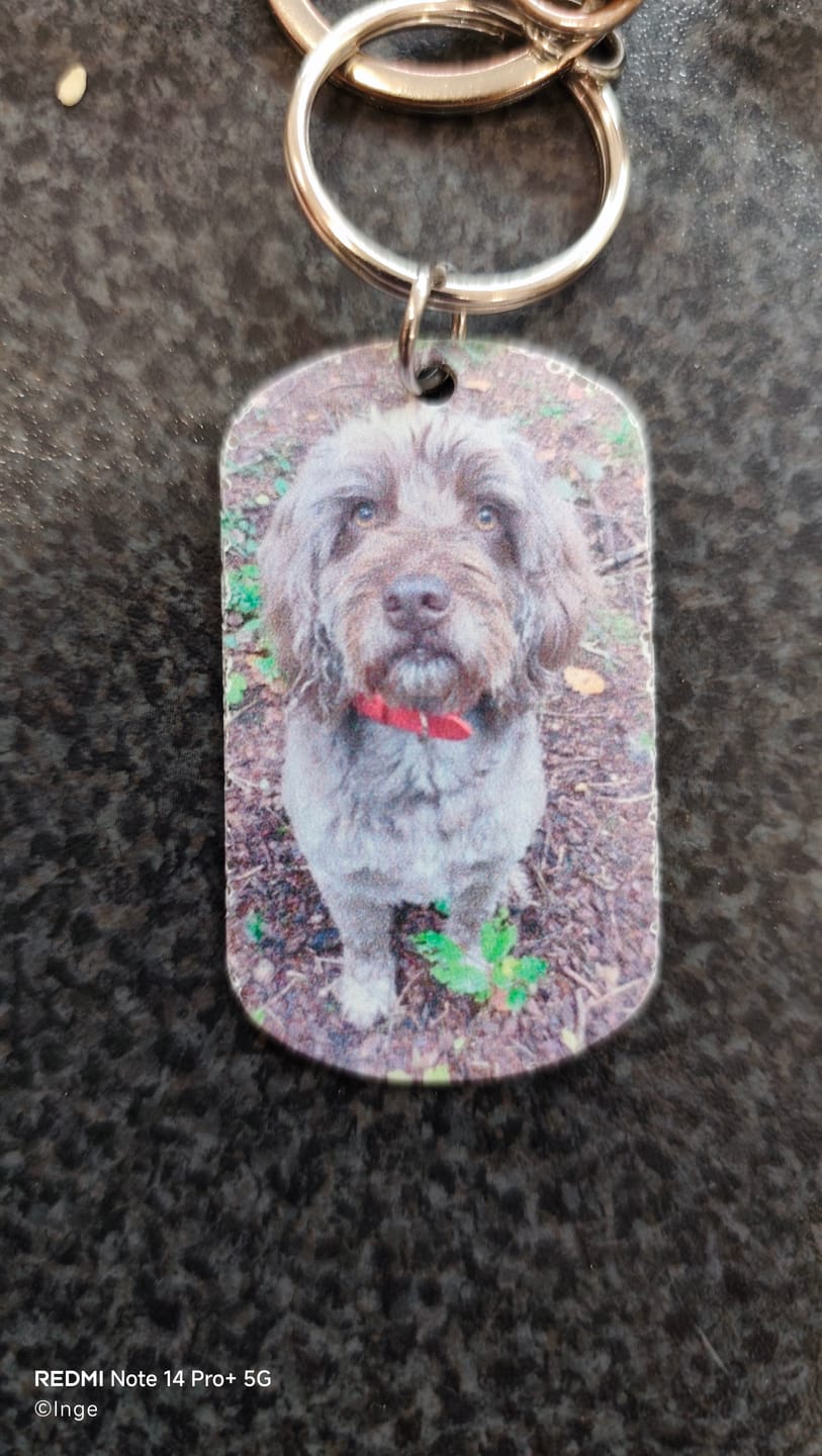 Customer photo review of Für immer im Herzen - Individueller Dog Tag Schlüsselanhänger