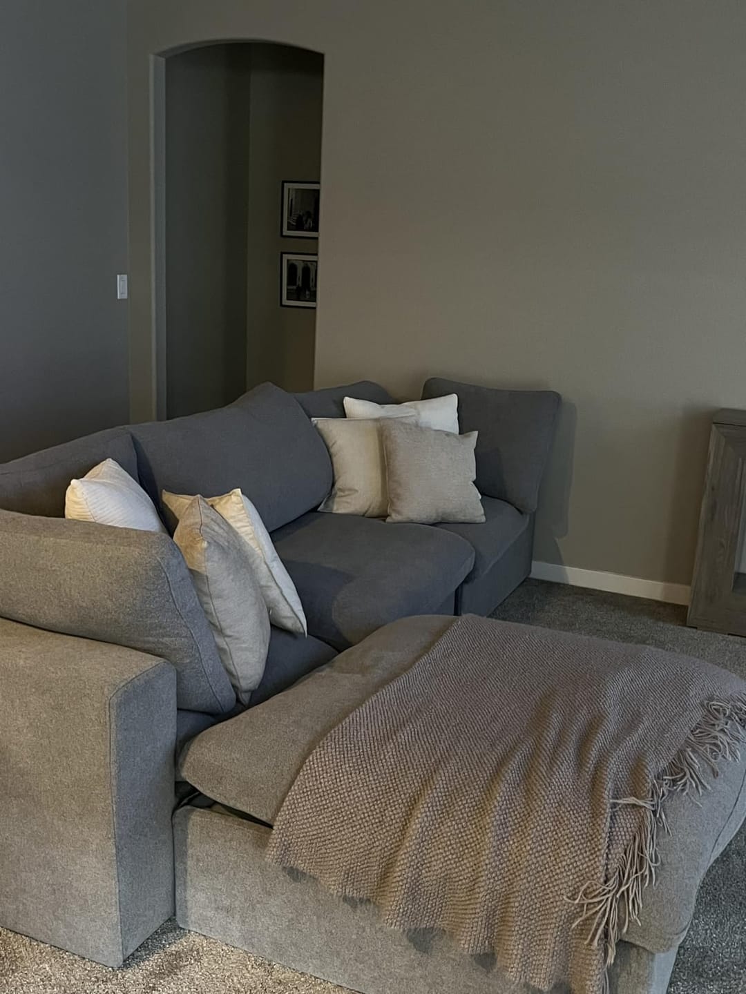 Customer photo review of Classic Modular 3-Seater Sectional in Gray