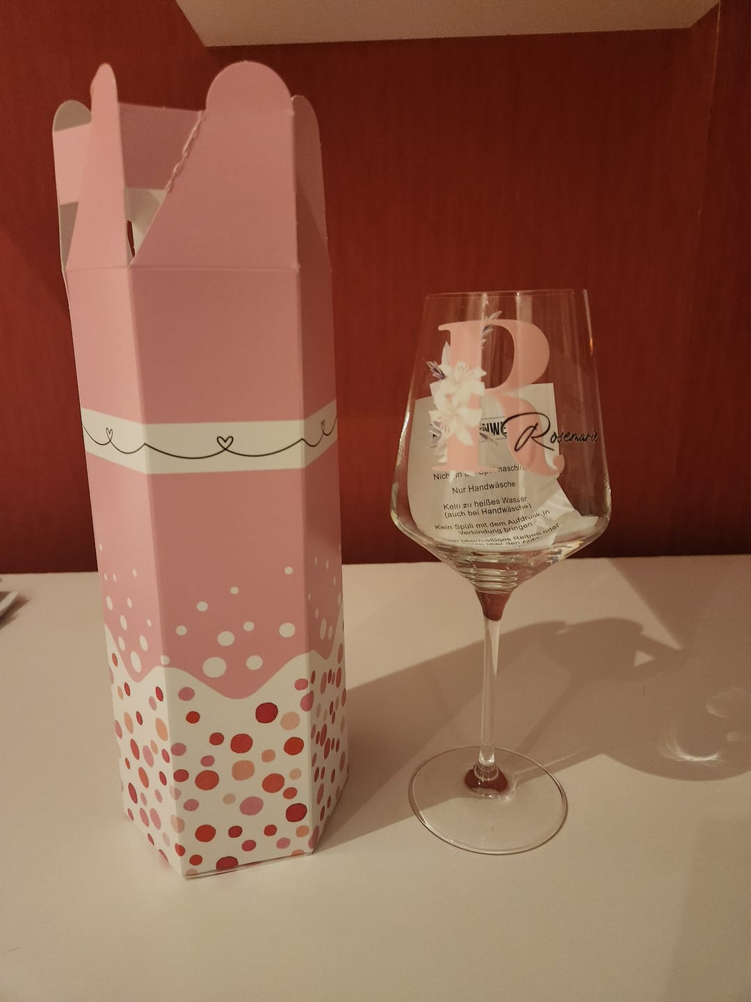 Customer photo review of Weinglas - Geschenkverpackung