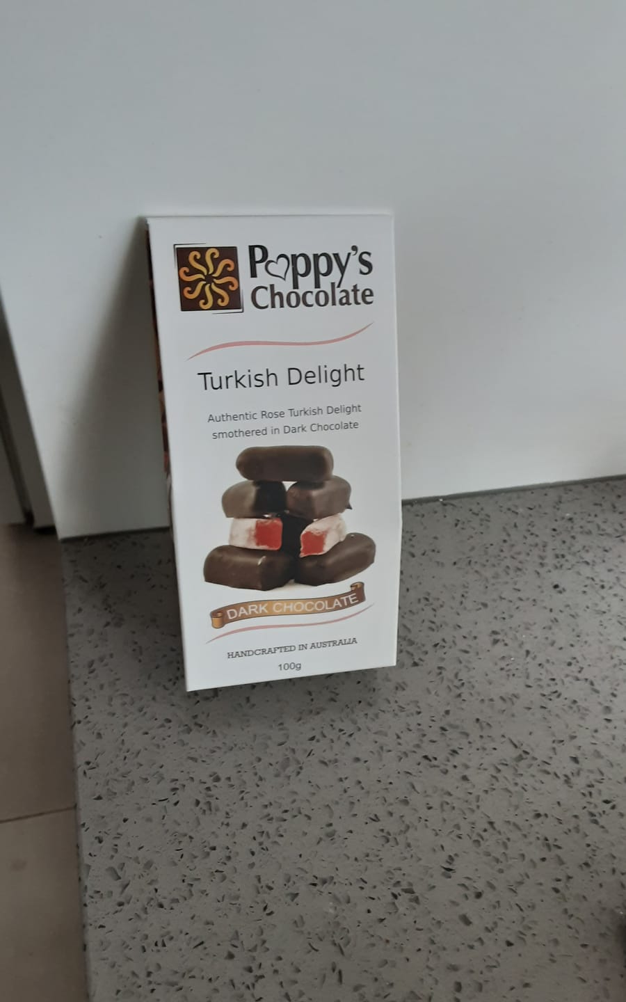 Customer photo review of Chocolate Coated Turkish Delight Dark Chocolate 100g