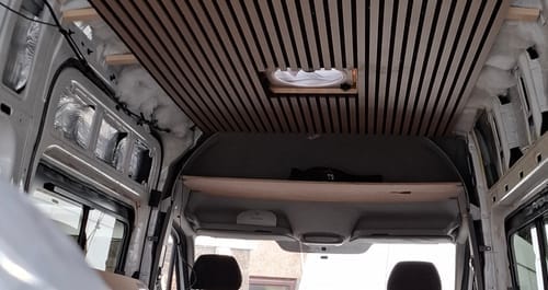 Customer photo review of Sprinter Van Headliner Shelf - DIY Kit | vancillary