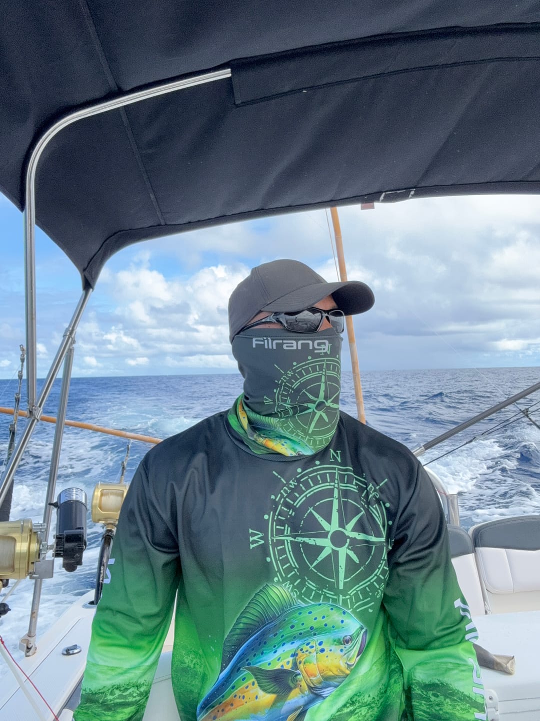 Customer photo review of Personalized Mahi mahi Green Long Sleeve Performance Fishing Shirts, Dorado compass tournament Shirts NQS5951